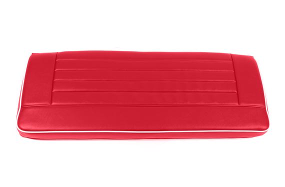 Triumph TR3A Complete Rear Seat Assembly - Red Vinyl with White Piping - RW3186RED